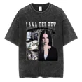 thumbnail image 3 of Camiseta lavada de la cantante Lana Del Rey de los 90 para hombres y mujeres, camisetas de moda Retro de manga corta, camisetas de algodón de gran tamaño, ropa de calle, 3 of 5