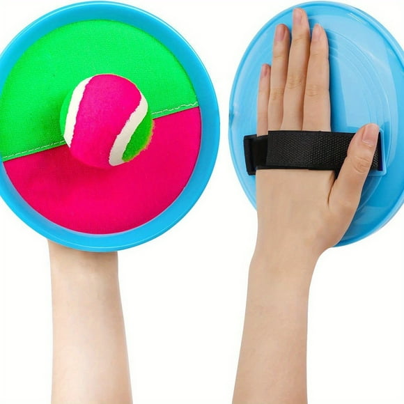 Sticky Ball Kids Toys - Outdoor Games, Beach Toys, Throw And Ball Set 2 Paddles And 1 Ball, Perfect Beach Game Set Playground Set Backyard Easter Gift For Kids/Adults/Family