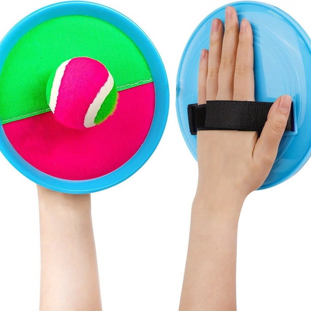 Sticky Ball Kids Toys - Outdoor Games, Beach Toys, Throw And Ball Set 2 Paddles And 1 Ball, Perfect Beach Game Set Playground Set Backyard Easter Gift For Kids/Adults/Family