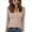 #M-Khaki, variant on Aloohaidyvio Lace Long Sleeve Tops for Women Summer Casual Square Neck Shirts Slim Fit Ribbed Knit Blouses