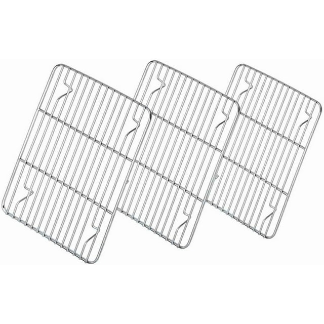 wqlpp-TeamFar Grille de Cuisson, Grille de Rôtissage en Acier Inoxydable pour Four Grille-Pain, Sain & Non Toxique, Robuste & Sans Rouille, Four & Lave-Vaisselle - Ensemble de 3 (8.7 Pouces X614 Pouces)