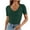 Green, variant on fatyb Womens Ribbed T Shirts Slim V Neck Basic Knit Tees Short Sleeve Solid Color Casual Summer Tops