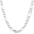 thumbnail image 1 of 14k White Solid Gold Figaro Chain Necklace, 5.0mm, 22", 1 of 5