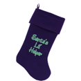 thumbnail image 1 of Bas de Noël en Velours 18 Pouces Imprimé "Santa's Lil' Helper" Violet, 1 of 1
