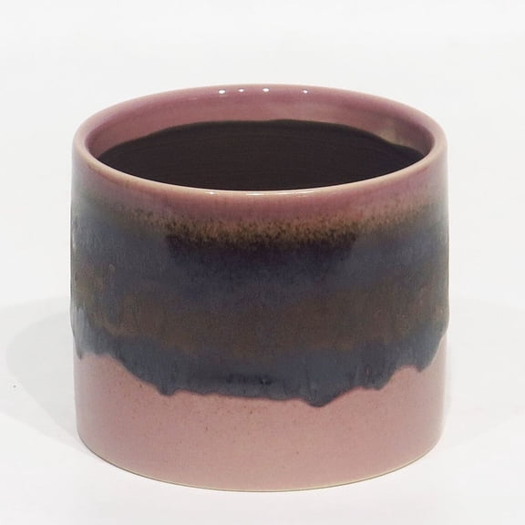 Purple And Black Ceramic Planter