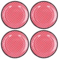 thumbnail image 2 of Gupbes 4Pcs 9in Salad Dish Red Grids Fruit Plate Dinnerware Tableware For Restaurant, 2 of 8