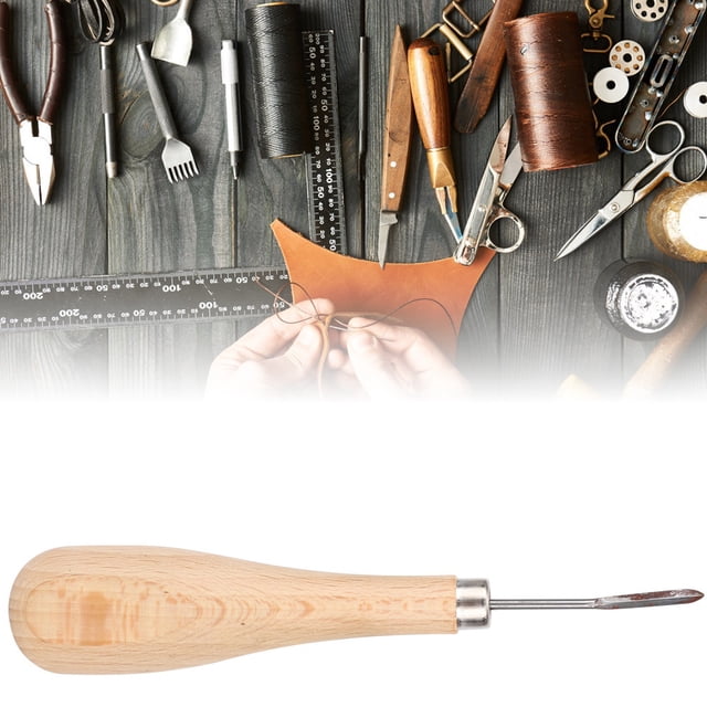 Awl, Elm Handle Awl Tool Scratch Awl with High Hardness for Leather Punching