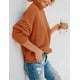 thumbnail image 3 of Jersey de punto grueso de gran tamaño con cuello alto y manga de murciélago para mujer, 3 of 6