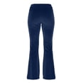 thumbnail image 6 of HXWCHs Women's Velvet Flared Trousers High Waist Elastic Wide Leg Casual Business Pants with Pockets XL Dark Blue, 6 of 8