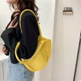 thumbnail image 4 of Bolso de mano para mujer, bolso de cubo, bolso de mano de verano, bolso de mano tejido para playa, bolso de mano para mujer (amarillo), 4 of 6