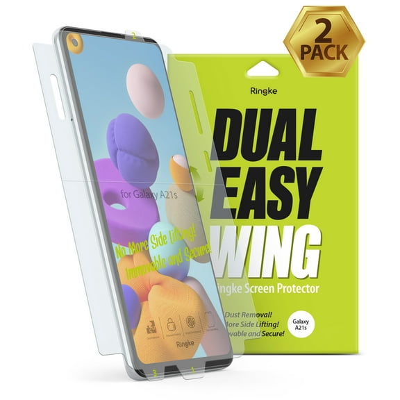 Ringke Dual Easy Wing (2 Pack) Screen Protector Designed for Galaxy A21s