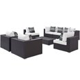 thumbnail image 2 of Modway Convene 8 Piece Outdoor Patio Sectional Set in Espresso White, 2 of 6