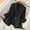 Black, variant on Ahabrexf Ladies Solid Color Lapel Button Elegant Suit Jacket