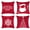 Red, variant on BIG ELEPHANT Christmas Pillow Covers, Set of 4 Snowflake Decorative Cushion Cover, Red, 18X18 IN