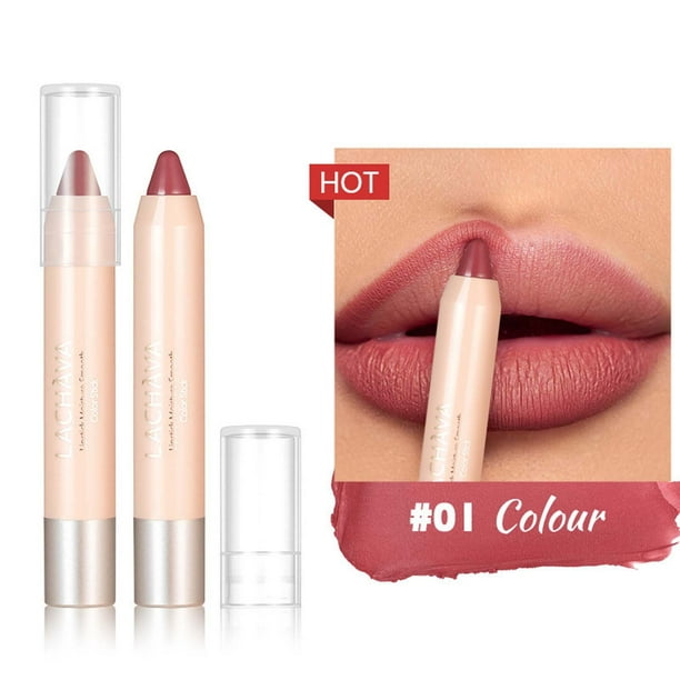 Lápiz labial mate de 8 colores: delineador de labios mate suave de alta pigmentación, de larga duración, para labios finos, maquillaje natural.