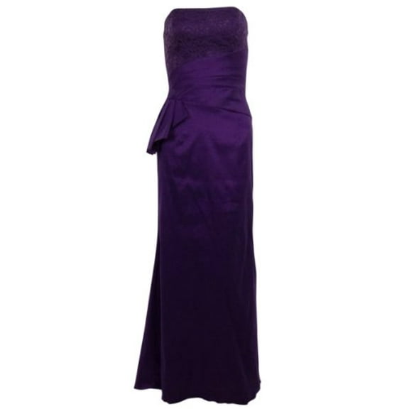 Jessica McClintock Women's Full Length Taffeta Lace Bodice Dress