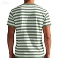 thumbnail image 4 of T-Shirt Décontracté à Rayures pour Hommes, Col Rond, Manches Courtes, Tissu Doux, Été, Décontracté et Décontracté, Vert Clair, m, 4 of 4