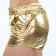 thumbnail image 5 of WTXUE Leather Pants, Women's Pants Drawstring Sparkly Elastic Outfit Yoga Shorts Shiny Waist Booty Dance Pants Women's Rave Pants, Pantalones De Mujer, 1-Gold, 5 of 8