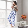thumbnail image 5 of Pajama Pants Women, Winter Snowflake Skiing Skull Sweatpants Soft Sleep Lounge Pants, Casual PJ Bottoms Pants with Pockets, 5 of 7