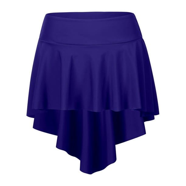 Glonme Womens High Waisted Swim Skirts Swimsuits Juniors Pleated Beach Skirts Comfort Tankini