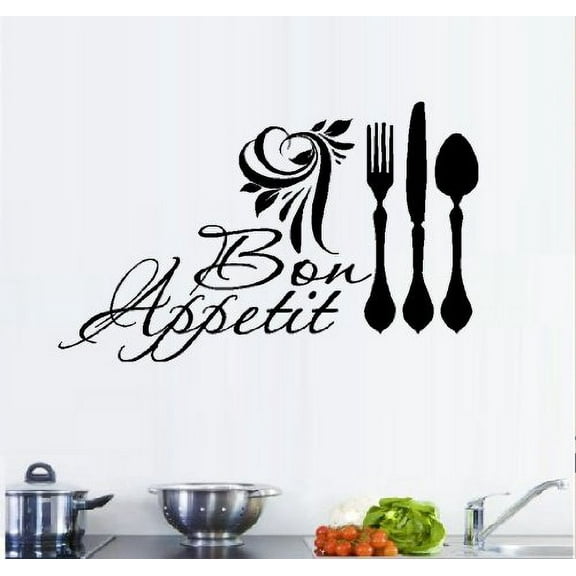 Decal ~ BON APPETIT #3: WALL DECAL, - 13" X 21"
