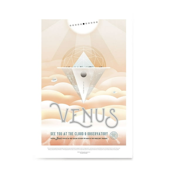 EzPosterPrints - Visions of the Future, NASA SPACE TOURISM POSTERS - Amazing Nasa Art Print for School, Kids room,Home Office Decor - VENUS - 12X18 inches