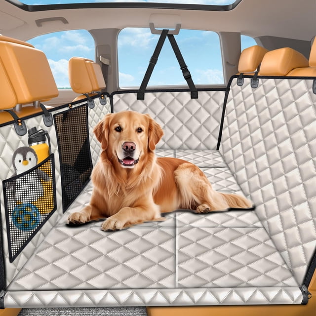 Cubierta para Asiento de Perro URPOWER con Fondo Duro Impermeable para la Parte Trasera del Auto