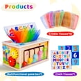 thumbnail image 4 of Caja de pañuelos de madera para bebés Toy Montessori, 6 en 1, Sensory, de 6 a 12 m, 4 of 7