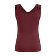 thumbnail image 5 of Women's Sleeveless Ribbed V Neck Tank Tops Henley Solid Summer Slim Fit Ruched Drawstring Tanks Vest Blouses T Shirts, 5 of 5