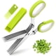 thumbnail image 1 of FansQ Tijeras para hierbas de cocina de acero inoxidable de 3 piezas Tijeras para hierbas multiusos de 5 hojas Cubierta con peine de limpieza y cuchillo para marcar Tijeras de cocina multifunción Vhermosa LKX-0705, 1 of 6