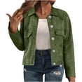thumbnail image 2 of Maplenight Womens Cropped Jackets Casual Fall Winter Coats Button Down Vintage Trendy Shackets with Pockets, 2 of 6