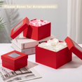 thumbnail image 3 of Square Gift Boxes with Lids for Presents Small Red Gift Boxes with Clear Window Nesting Gift Boxes Set of 4 Flower Boxes for Arrangements, Mother's Day, 3 of 5