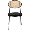 thumbnail image 4 of LeisureMod Euston Dining Chair with Wicker Back and Upholstered Round Seat – Modern Accent Chairs with Black Steel Base Set of 4, 4 of 11