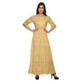thumbnail image 1 of Moomaya Robe Maxi Évasée à Col Rond et Manches 3/4 Imprimée, Tenue Décontractée d'Été, 1 of 3