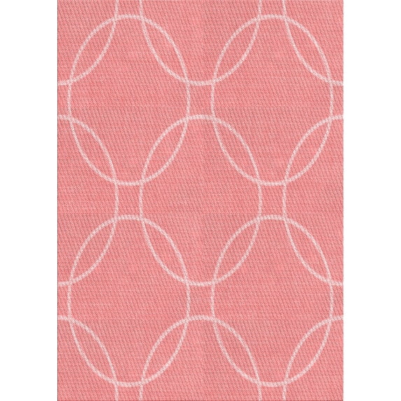 Ahgly Company Machine Washable Indoor Rectangle Transitional Pastel Pink Area Rugs, 2' x 3'