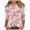 Pink 01, variant on Womens 3/4 Sleeve Tops Floral Print Short Sleeve Crew Neck Tee Shirts Tshirts Casual Spring Summer Clothes (L, Pink)