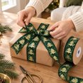 thumbnail image 4 of QISIWOLE Christmas Ribbon, 180 Inch x 0.98 Inch Soft Polyester Craft Trim for Holiday Gift Wrapping, Wreath Bows and Christmas Tree Decor, Green Gold Tree Ribbon, 4 of 6