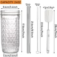 thumbnail image 2 of 2 Pcs 24Oz Glass Cups Set, Mason Jar Drinking Glasses with Lids and Straws & 2 A, 2 of 10