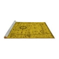 thumbnail image 2 of Ahgly Company Machine Washable Indoor Round Oriental Yellow Industrial Area Rugs, 8' Round, 2 of 4