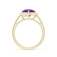 thumbnail image 2 of ANGARA Natural 1.2 Ct. Amethyst with Diamond Halo Ring in 14K Yellow Gold for Women (Ring Size: 3.5), 2 of 9