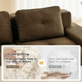 thumbnail image 6 of Aukfa 3-Piece Tufted Modular Sectional Sofa with Ottoman, 29.5-in Deep Seat, Corduroy, Brown, 6 of 8