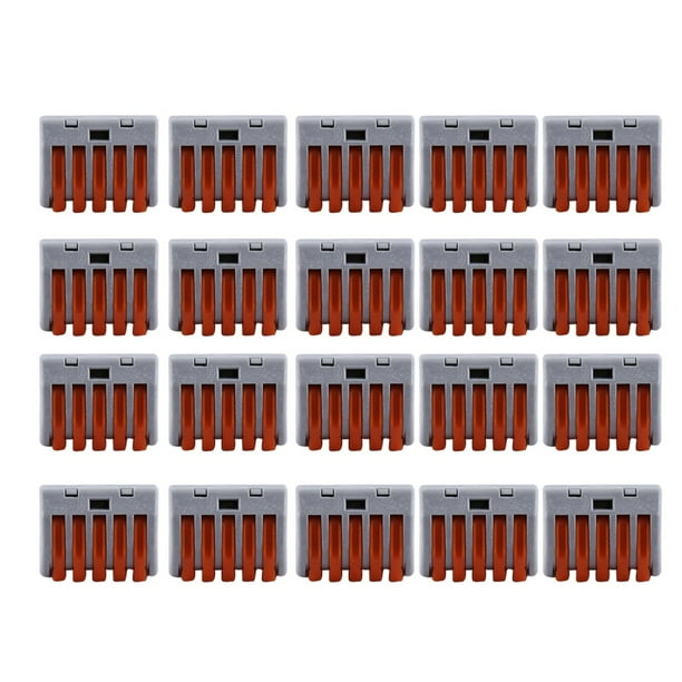 20pcs De 5 De Palanca De Primavera Reutilizable Bloque De Terminal De Cable Eléctrico Conveniencia De Seguridad Del Cable De La Seguridad Rápida Y Confiable Para Mejoras En