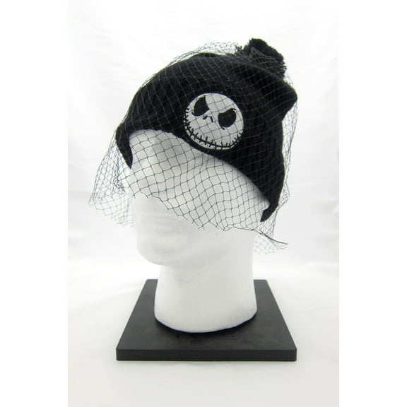 Disney 's Nightmare Before Christmas Cuffed Pom Beanie with Veil