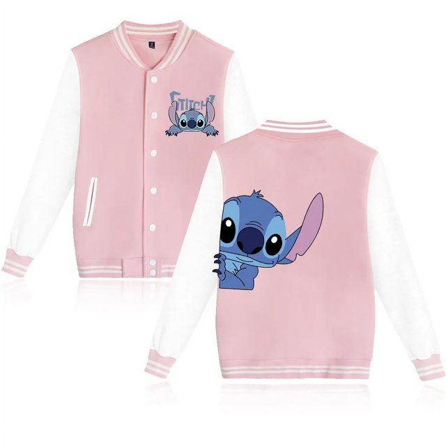 Sudadera con capucha de Disney Stitch de los 90 para hombre y mujer, sudadera de béisbol, chaquetas Harajuku para niños y niñas, ropa de calle, abrigos universitarios Y2k