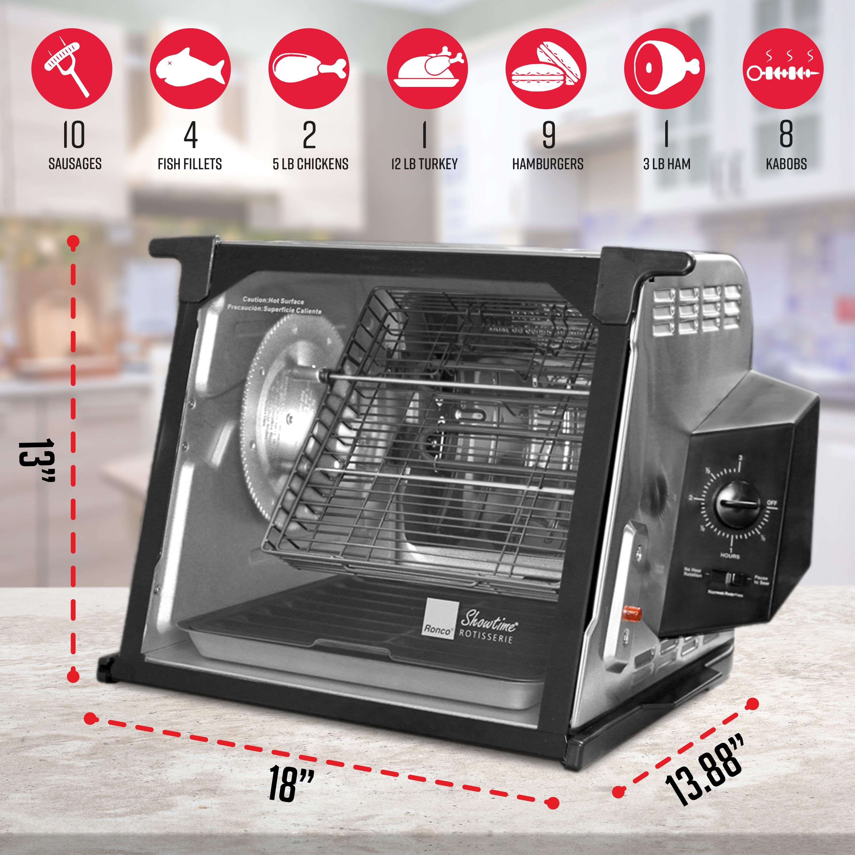 4000 Series 7.5 Qt. Black Rotisserie Oven in 2023