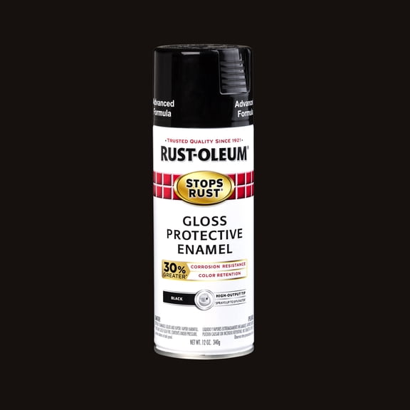 Black, Rust-Oleum Stops Rust Advanced, Gloss Protective Enamel Spray Paint