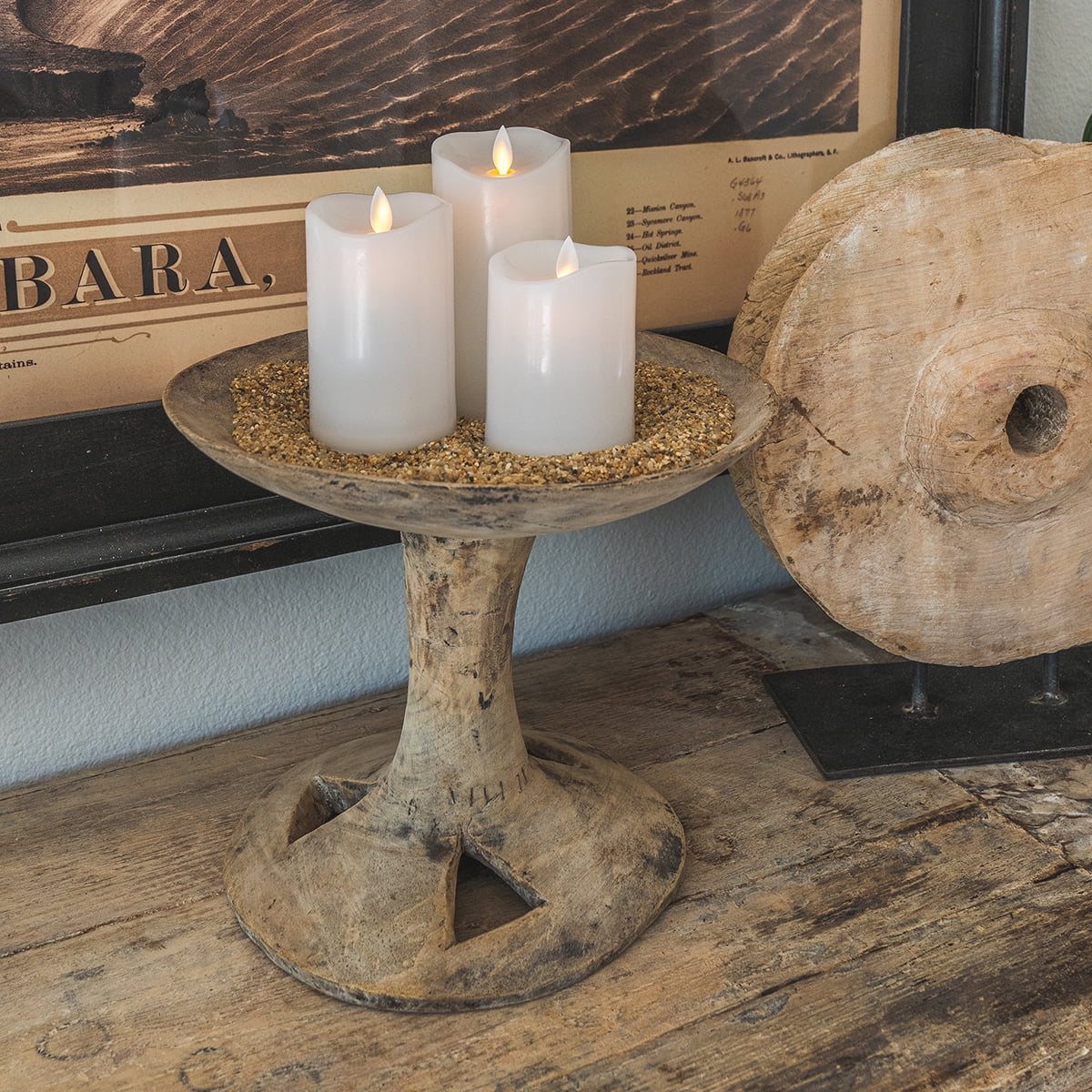 Flameless Candles Led Battery Operated with Remote Control Timer and Flickering Flame White Indoor Outdoor Large Pillar Candle Lights - Set of 3 Unscented 4" 5" 6" Height, 3" Diameter