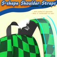 thumbnail image 5 of Green and Black Wavy Checkered 17" School Backpacks for Teens,Waterproof Oxford Fabric,S-Shape Padded Straps for School,Travel,Hiking,Camping, 5 of 6