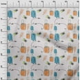 thumbnail image 2 of oneOone Cotton Poplin Light Peach Fabric Airplane|Camera & Suitcase Travel Sewing Fabric By The Yard Printed Diy Clothing Sewing Supplies 42 Inch Wide, 2 of 4