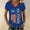 Blue, variant on Women's Oversized V Neck T-Shirt 1776-2026 Usa 250th Anniversary Patriotic American Flag July 4Th Graphic Tee